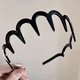Likashi high-looking bangs hairpin hairpin hairpin high skull wavy hairband headband women's face wash non-slip hairpin C1-black hairband