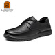 Alte Mann des Mannes (Laorentou) Herrenschuhe 6182025 Frühling neuer Männer lässige Lederschuhe Vielseitige Business Dad Schuhe Ll15272 Black_ Hollow 40