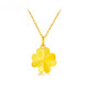 Chow Tai Fook Gold Necklace Women's Pure Gold Four Leaf Clover Pendant Birthday Valentine's Day Gift for Girlfriend Mom Wife Lover