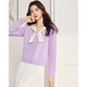 IEF/Aiyifu 2025 Autumn and Winter New French Gentle Feminine Commuting Versatile Woolen Top Purple One Size