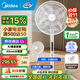 Midea National Subsidy Floor Fan Light-noise Clover Sleeping Electric Fan Home Intelligent Frequency Converter Level 1 Energy Efficiency Fan Bedroom Light-noise Desktop Vertical Dual-purpose Electric Fan Home National Subsidy Clover Sleeping MAX丨Upgraded and Heightened Sound-controlled Large Grille
