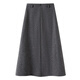She pool textured woolen skirt women's 2025 autumn new style simple high waist mid-length solid color A-line skirt