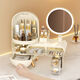 Vipero cosmetics storage box 2025 new style dressing table cosmetics storage desktop home dormitory with mirror mouth elegant white-combination style-light luxury