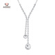 Aido Diamond pt950 platinum necklace for women, platinum sparkling pearl pendant, sparkling diamond chain, fashion chain sweater chain, weight 4.4-4.6g, length 40+3+3cm