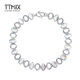 TTMIX Colorful Shell Bracelet pt950 Platinum Bracelet Temperament Sparkling Platinum Bracelet Birthday Gift for Girlfriend 9.81g 16cm