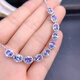 Yixiang natural tanzanite bracelet for women, clean and good color. 925 silver precision inlay supports detection. Natural tanzanite bracelet for women, clean and good color.