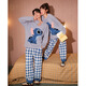 Gongdie thermal storage type Disney Stitch couple pajamas for women soft winter half velvet home clothes for men