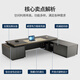 Welski boss desk high-end and atmospheric office leader president desk Italian light luxury general manager desk set 2.4 meters double short cabinet boss desk