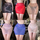 Sexy lingerie sexy female secretary thin shiny silky hip-covering short skirt black silk nightclub hot transparent sm hip skirt 641 white top 33 red thong one size fits all