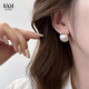 Kaximu 925 silver needle silver brushed earrings for women 2025 new niche retro earrings light luxury high-end versatile earrings S925 silver needle silver brushed earrings