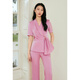 OBBLIGATO Origato Summer Green Fruit Collar D-Buckle Ribbon Asymmetric Top Cherry Blossom Pink Women's Pants S