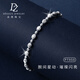 Duozun pt950 genuine platinum bracelet for women with beaded platinum olive diamond bracelet new birthday gift for girlfriend on Chinese Valentine's Day 4.7g/length 16-19cm adjustable