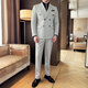 Jason's diagonal striped double-breasted suit for men, business casual formal fit, Korean style groom's wedding suit, three-piece suit, milky white (single suit) 2XL