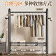 Quanpinwu clothes rack, floor-standing vertical coat rack, clothes rack, bedroom special clothes drying rack, clothes rack, living room balcony, obsidian black, double layer 150
