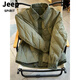 JEEP SPIRIT Diamond Plaid Light Thin Cotton Jacket Men's Winter Shirt Collar Fake Two-Piece Jacket Pian Shuai Army Green Jacket Men Black M 90-115Jin Jin is equal to 0.5 kg