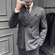 CEO Yageor 2024 Traje de rayas de otoño e invierno Traje para hombres Vestido de boda del novio del novio de doble pecho