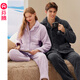 Fenten Couple Pajamas Coral Velvet Autumn and Winter New Plus Velvet Thickened Women's Suit Flannel Casual Warm Home Clothing for Men