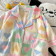 
Shiganudopamine love pajamas for women, summer cloud sao short-sleeved three-piece set home clothes, Chinese Valentine's Yunduo Cotton-J9901 Paradise Puppy Three-piece set M [Suggestion 75-100Jin [Jin equals 0.5 kg]]