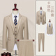 TPZBWG高端品牌条纹西服西装套装男士2025年新款商务休闲新郎伴郎三件套 黑色一粒扣 两件套 M