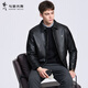 Dances with Wolves Goose Down Liner Lapel PU Jacket Men's 2025 Autumn and Winter New Casual Composite Leather Men's Jacket 1033 Black 001 S (165)