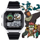 Die kleine Monsterfigur um das Tierkreiszeichen des Tierkreiszeichens des Schweins Dämon -Kröte Elektronische Uhr Electronic Watch Student Was Waterfood Männer und Frauen geben Geschenke [Mode Silber Schwarz] D15689 Elektronische Uhr [importierte Bewegung + Super Long Standby] Geschenkbox