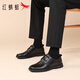 Red Dragonfly Leather Shoes Men's Low-top Lace-Up Business Casual Shoes Men's Cowhide Comfortable Lightweight Dress Shoes WLA250231 Black 40
