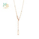 Chow Sang Sang Square Necklace Mint 18K Rose Rectangular Chain Set with Pendant 92505N Price 47cm