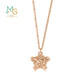 Chow Sang Sang 18K rose gold Yong series star-shaped color gold pendant necklace for women 91600N 45 cm