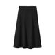 Langzi Wool Design High Waist Umbrella Black Skirt Winter New Style Slim Fashion Skirt Black M