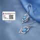 MZMZ platinum earrings for women pt950 platinum fashion earrings earrings Valentine's Day birthday gift for girlfriend and wife when/next day delivery - light luxury - I have you in my heart earrings blue