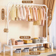 Editor-in-chief Xiang, floor-standing vertical bedroom clothes rack, clothes rack, clothes drying rod, clothes drying rack, simple storage, double hook white