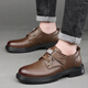Chaussures masculines Yierkang 2024 Automne Nouveaux vêtements de travail de style britannique avec des chaussures en cuir décontracté pour hommes polyvalents wy9908 Modèle à quatre saisons noir 43