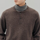 14361436 Woolen kid cashmere 2025 autumn and winter new Henry collar thick and soft men's cashmere sweater brass brown L
