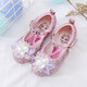 Mei Yi Tong 2025 New Autumn Elsa Princess Shoes Children's Shoes Blue High Heels Girls Baby Children Girls Water Flat Bottom Crystal-Blue Size 29 Inner Length 18CM