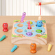 Sangetian Children's Magnetic Fishing Toy Early Education Enlightenment Magnetic Absorption Wooden Fish Catching Insect Parent-Child Hand-Eye Coordination Fine Movement Fun Fishing Insect Catching Game (Solid Wood Thick Bottom)