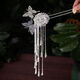 Hanfu butterfly silver tassel ancient style hairpin step rocking hairpin jewelry headwear palace hair accessories high-end tassel wind chime butterfly hairpin 2 pieces