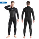 OUZO 3mm wetsuit thickened warm winter swimsuit snorkeling suit surfing suit men's long-sleeved long pants one-piece black BCM3002-B S