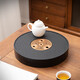 Simple small tray light luxury black gold stone tea tray household water storage dry brewing tea table round Kung Fu tea tray Jiangshan Garden Tray 37.5cm