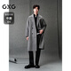 GXG Men's Classic H-shaped alpaca mulberry silk mid-length coat jacket 25 years new winter gray L (size is too large)