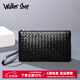 Walker Shop Herren Clutch Bag Handtasche 2025 Neue Herrenbeutel echte Leder -Herrenhandtasche weiche Lederumschlagbeutel Business Casual Leder Schwarz klein (25 cm*15 cm)