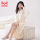 Cat man nightgown for women in spring and summer [pure cotton bathrobe] long-sleeved 2025 new four-season wearable large size mid-length morning robe
