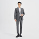 Lilang Shopping Mall Suit Men's Nine-Point Pants Version Business Striped Suit Autumn 2025 Wedding Suit Brown Gray (25QXF231SA) 185A
