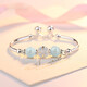 Lan Lian birthday gift jade bead bracelet female bracelet palace bell jade bracelet 990 pure silver bracelet bell love jade bell silver bracelet_A style