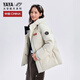 Yaya (YAYA) Sun Yingsha same style couple down jacket men and women short windproof and warm winter new Korean style loose bread jacket starry sky black L recommended 130-150 Jin Jin equals 0.5 kg
