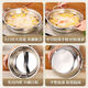 Thickened stainless steel mandarin duck pot double-eared hot pot with lid household flat bottom hot pot pot induction cooker open fire special pot silver 38cm
