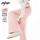 MJ STYLE high waist splicing straight-leg pants for women 2025 autumn outfit new outdoor sports casual loose slimming wide-leg sweatpants