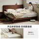 Lin's home solid wood bed 1.8m x 2m black walnut master bedroom double bed frame in the wild series RQ5A