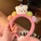 Cute Bear Headband Autumn and Winter Plush Washing Headband Cute Colorful Cartoon Headband Girl Versatile Hairpin Rice Powder Pudding Bear Headband