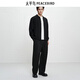 PEACEBIRD Men's Shopping Mall Sweatshirt Men's Acetate Fabric Black Lapel Sweater B1EAF1429 Black 1 L