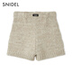 SNIDEL2025 new autumn and winter fashionable, simple and versatile high-waisted knitted shorts and casual pants SWNP254276 Ivory White One Size (F)